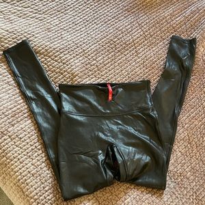 Black full length Spanx leggings size small-faux leather